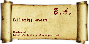 Bilszky Anett névjegykártya